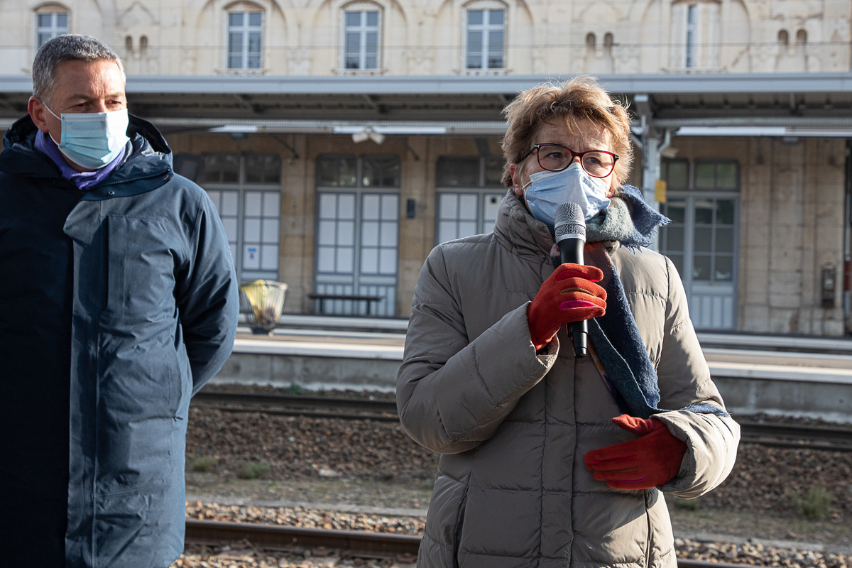 Marie-Guite Dufay a rappelé que la Région avait engagé 136 M€ dans les infrastructures ferroviaires entre 2015 et 2020 - Photo Région Bourgogne-Franche-Comté