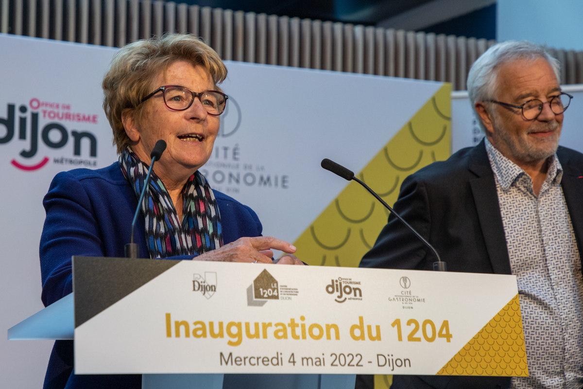 Discours de Marie-Guite Dufay, présidente de Région, lors de l'inauguration du 1204. Photo Région Bourgogne-Franche-Comté, Xavier Ducordeaux