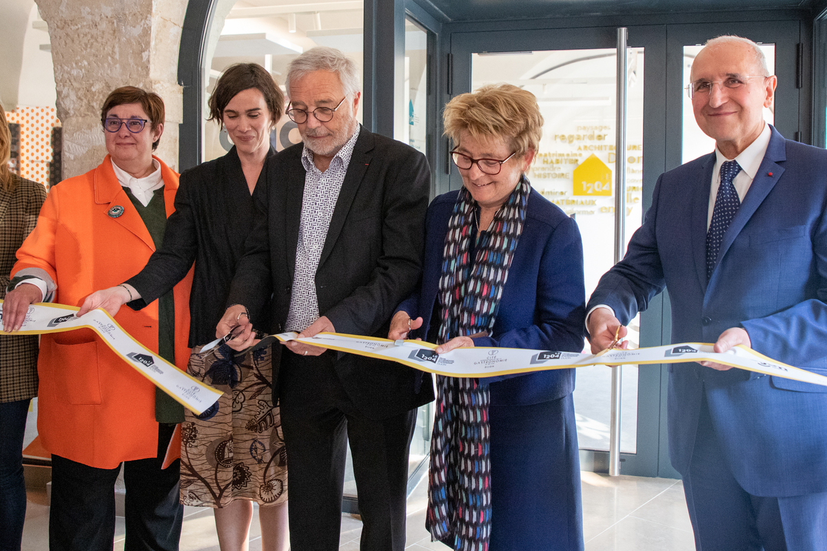 Inauguration du 1204, centre d’interprétation de l’architecture et du patrimoine, à la cité internationale de la gastronomie et du vin de Dijon, mercredi 4 mai 2022 - Photo Région Bourgogne-Franche-Comté Xavier Ducordeaux