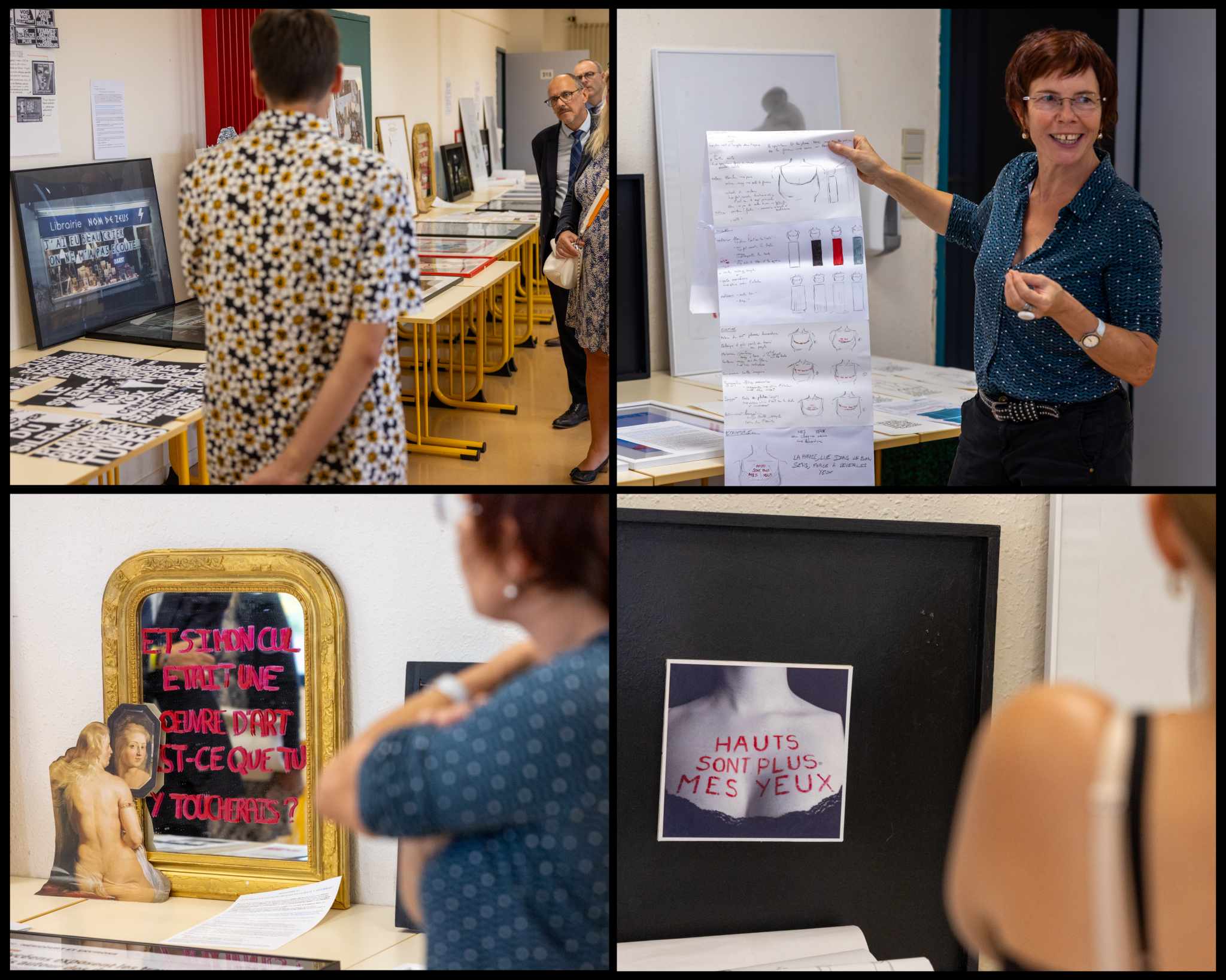 L’exposition « Nous sommes tous des féministes », un temps fort de 2023 pour le lycée louis Aragon. Photos : Xavier Ducordeaux