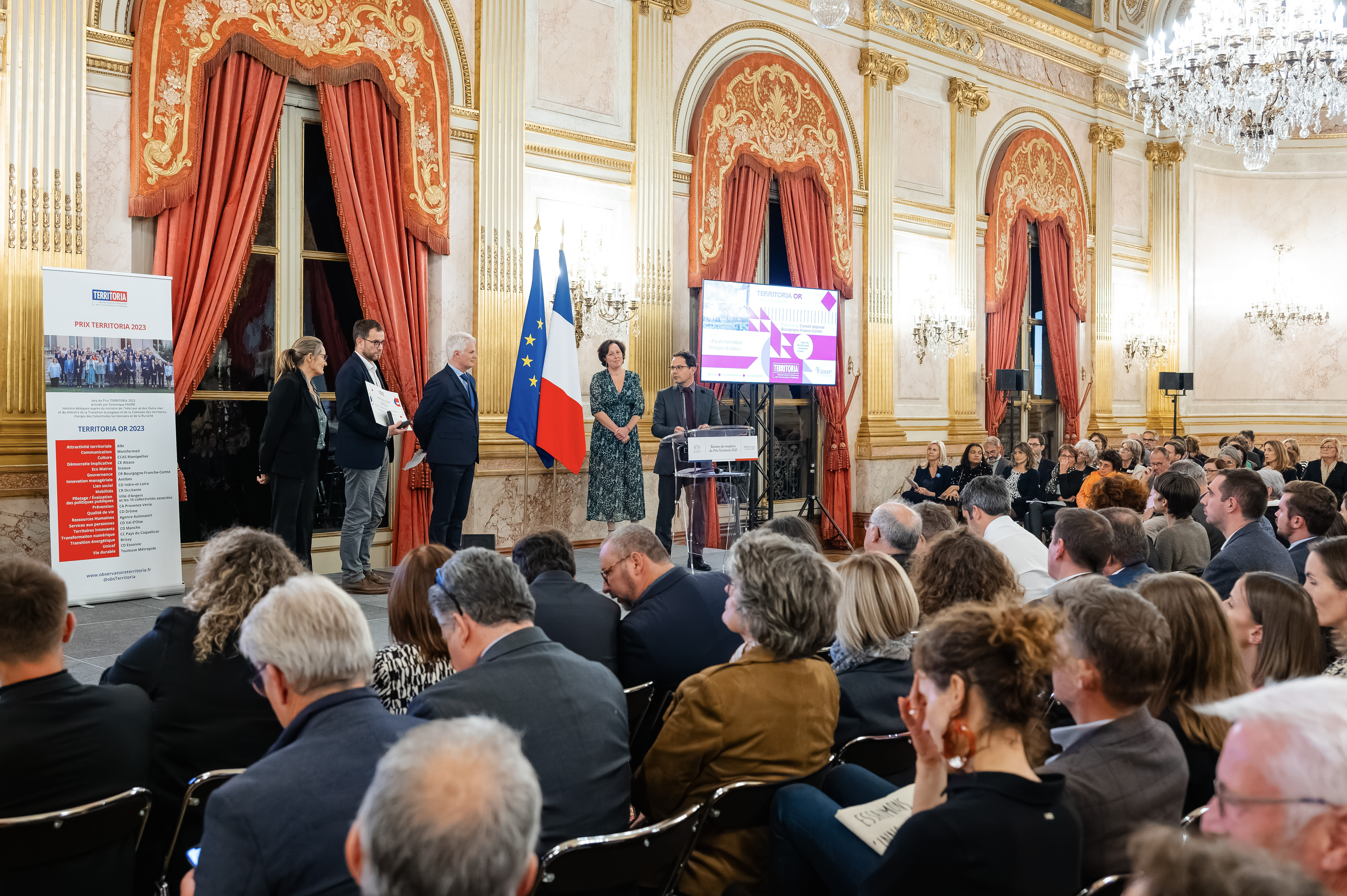 La remise des trophées Territoria s’est tenue mardi 7 novembre 2023, dans les salons de l’Assemblée nationale. Photo : Nicolas Fagot - Studio9