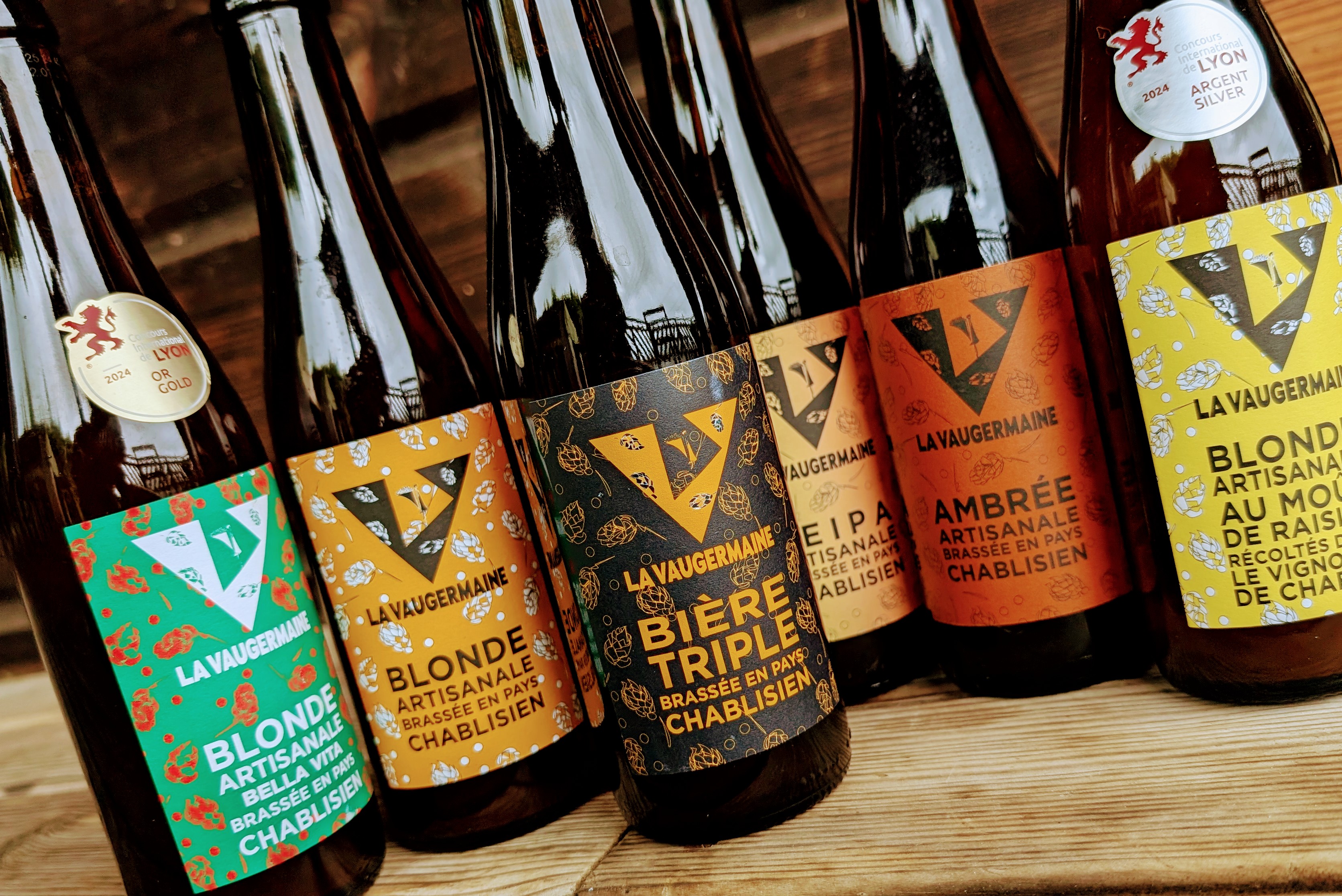 Gamme de bières produites à « la Vaugermaine », brasserie artisanale située à Saint-Cyr-les-Colons (Yonne) - Photo Christophe Bidal