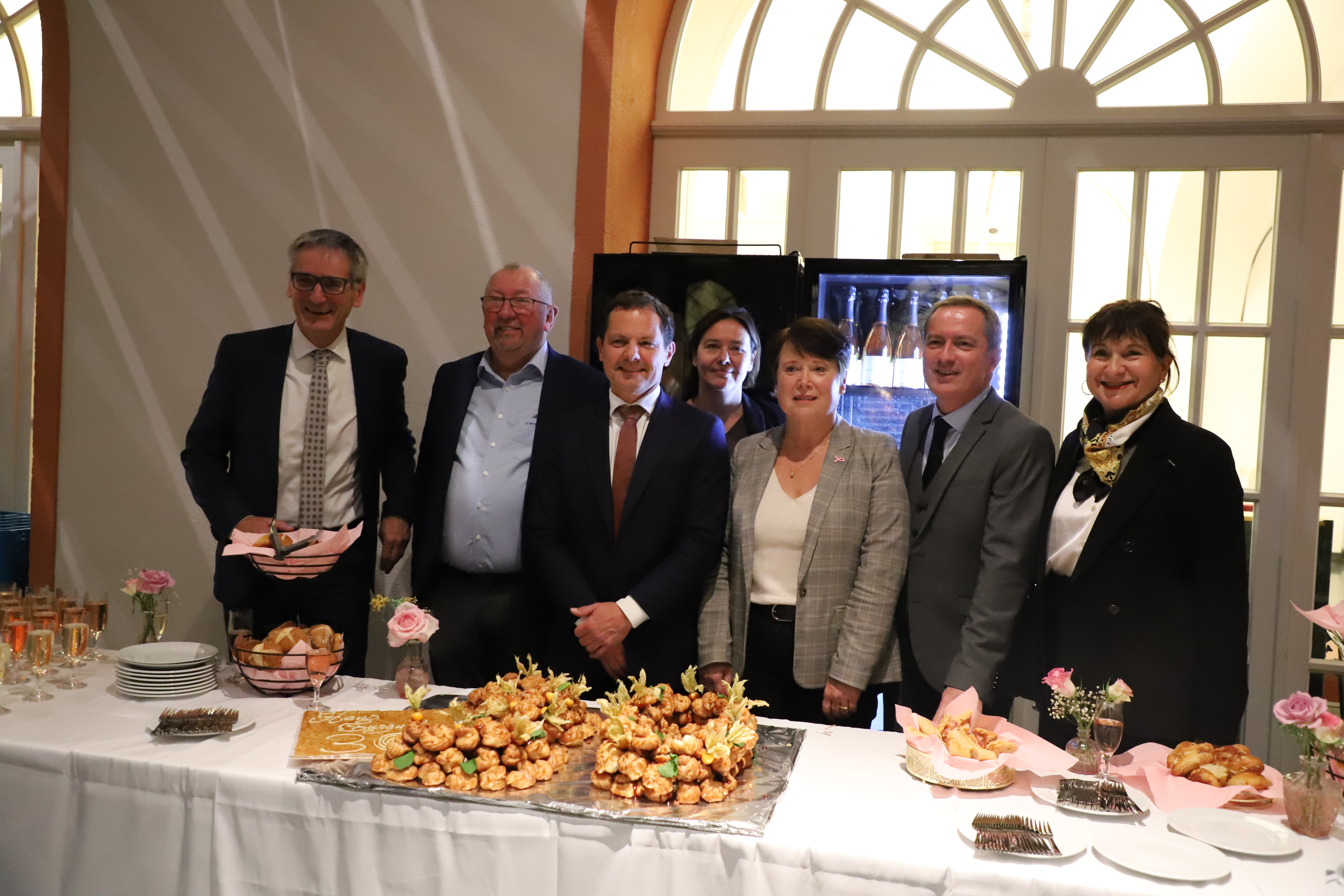 La délégation de Bourgogne-Franche-Comté conduite par le président DURAIN, en présence du président du Landtag, Hendrik HERING - Crédit Océane LAVOUSTET