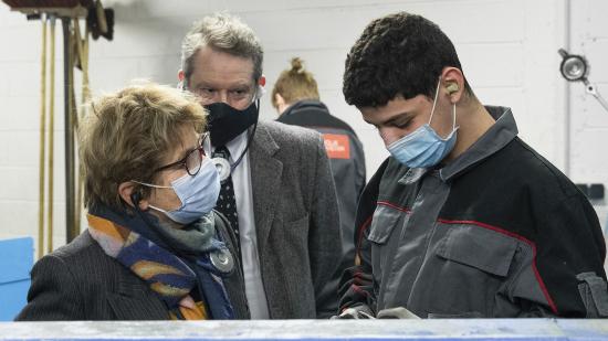 Signature d'une convention de partenariat pour renforcer le soutien aux écoles de production de Bourgogne-Franche-Comté, lundi 8 février 2021 à Besançon - Photo David Cesbron