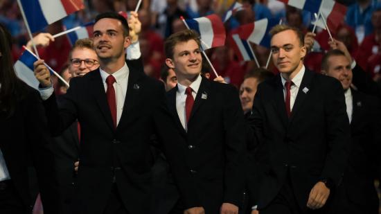 Adrien Mary (au centre) a également participé aux Mondiaux de Kazan, en Russie, en 2019 - Photo Région Bourgogne-Franche-Comté