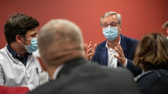 Visite des installations de télémédecine et des projets destinés à améliorer la prise en charge des victimes d’AVC au CHU de Dijon (21), mercredi 24 novembre 2021 - Photo Xavier Ducordeaux Région Bourgogne-Franche-Comté
