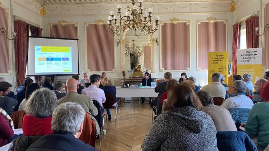 Présentation du nouveau dispositif « Centralités rurales en Région », lundi 4 avril 2022 à Lure - Photo Région Bourgogne-Franche-Comté L.Deriot