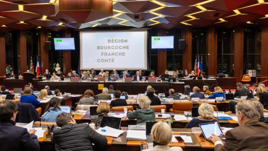 Assemblée plénière de la Région Bourgogne-Franche-Comté, mercredi 7 et jeudi 8 février 2024 à Dijon - Crédit Xavier Ducordeaux