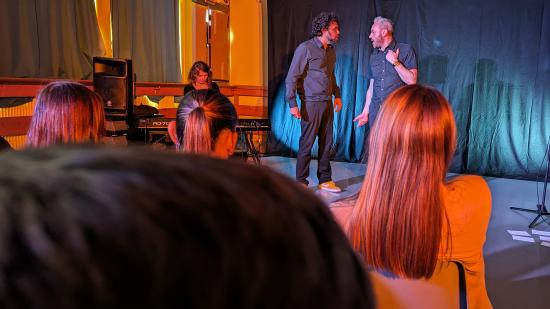 Représentation-débat « Ramassage des rêves et des peurs de l’orientation au lycée professionnel Tristan Bernard, à Besançon, jeudi 4 avril 2024 - Photo DR