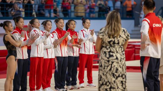 L'équipe de gymnastique de Chine.