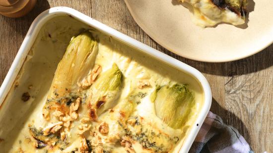 Gratin d'endives au Bleu de Gex - Photo Image et associés