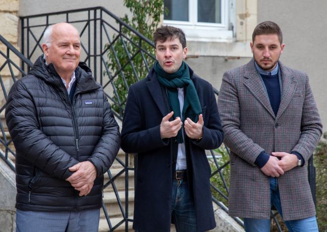 Pascal Bonnetain, directeur de CREPS, Willy Bourgeois, vice-président de la Région et Matthieu Guinebert, conseiller régional en charge des sports ont présenté le programme de travaux jeudi 3 février 2022.